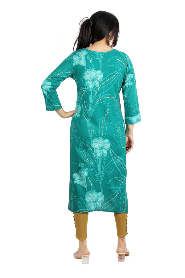 Women Reyon Radical Red Kurti - Image 4