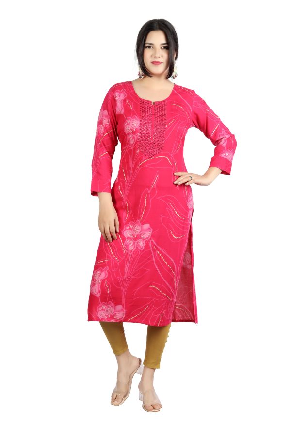 Women Reyon Radical Red Kurti
